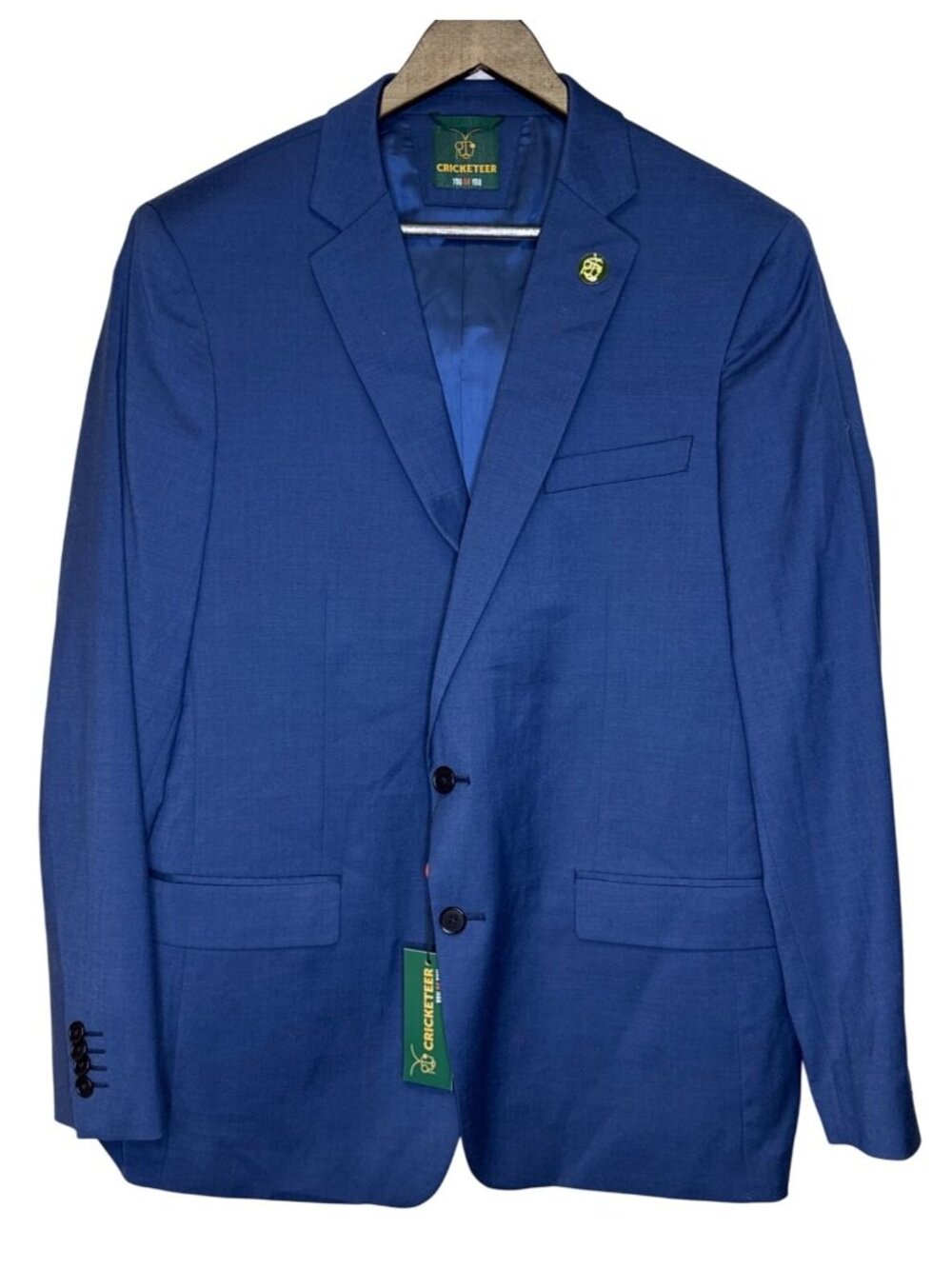 Cricketeer Dallas Slim Fit Blazer Blue Wool Blend 44R NWT Men's Sport Coat Work